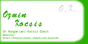 ozmin kocsis business card